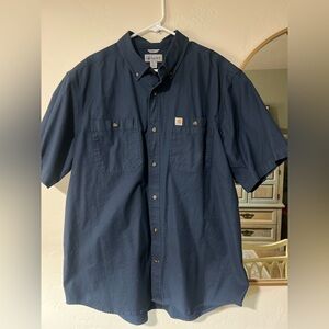 Carhartt Rugged Flex Relaxed Fit  Midweight Canvas Short Sleeve Shirt Size XL